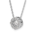 Sterling Silver Rhod-plated Vibrant CZ w/2in Ext. Necklace