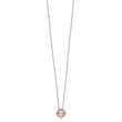 Sterling Silver Rhodium-plated Rose-tone Vibrant CZ 2in ext Necklace