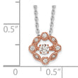Sterling Silver Rhodium-plated Rose-tone Vibrant CZ 2in ext Necklace