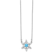 Sterling Silver RH-plated Crystal Snowflake w/2in ext Necklace