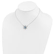 Sterling Silver RH-plated Crystal Snowflake w/2in ext Necklace