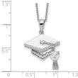 Sterling Silver CZ Graduation Cap Necklace