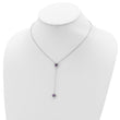 Sterling Silver Rhodium-plated Amethyst w/ 2in ext. Y-Necklace