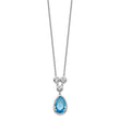 Sterling Silver Rhodium-plated White & Blue Topaz w/ 2in ext. Necklace