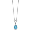 Sterling Silver Rhodium-plated White & Blue Topaz w/ 2in ext. Necklace - Birthstone Company