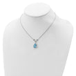 Sterling Silver Rhodium-plated White & Blue Topaz w/ 2in ext. Necklace - Birthstone Company
