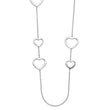 Sterling Silver Polished Hearts Necklace