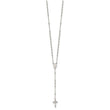 Sterling Silver Beaded Rosary18 inch Necklace with1.25 inch extension