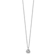 Sterling Silver Rhodium-plated CZ Love Knot Earrings w/2in ext Necklace Set