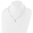 Sterling Silver Rhodium-plated 9-10mm FWC Pearl Necklace/Earrings Set