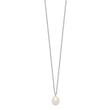 Sterling Silver Rhodium-plated 8-9mm Rice FWC Pearl Necklace/Earrings Set