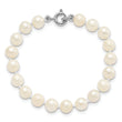 Sterling Silver Madi K Rhodium-plated 5-6mm Semi-round Freshwater Cultured Pearl 12in Necklace, 4in Bracelet & Button Earrring Set