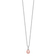 Sterling Silver Rhodium-plated Pink FWC Pearl Necklace/Earrings Set