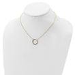 Prizma Sterling Silver Gold-tone 14K Flash Gold-plated 16 inch Colorful CZ Open Circle Necklace with 2 inch Extender - Birthstone Company