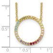Prizma Sterling Silver Gold-tone 14K Flash Gold-plated 16 inch Colorful CZ Open Circle Necklace with 2 inch Extender - Birthstone Company