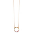 Prizma Sterling Silver Rose-tone 14K Flash Rose Gold-plated 16 inch Colorful CZ Open Circle Necklace with 2 inch Extender