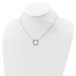 Prizma Sterling Silver Rose-tone 14K Flash Rose Gold-plated 16 inch Colorful CZ Open Circle Necklace with 2 inch Extender