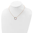 Prizma Sterling Silver Rose-tone 14K Flash Rose Gold-plated 16 inch Colorful CZ Open Circle Necklace with 2 inch Extender - Birthstone Company