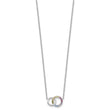Prizma Sterling Silver Rhodium-plated 16 inch Colorful CZ Intertwined Circle Necklace with 2 inch Extender - Birthstone Company