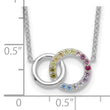 Prizma Sterling Silver Rhodium-plated 16 inch Colorful CZ Intertwined Circle Necklace with 2 inch Extender - Birthstone Company