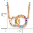 Prizma Sterling Silver Rose-tone 14K Flash Rose Gold-plated 16 inch Colorful CZ Intertwined Circle Necklace with 2 inch Extender - Birthstone Company