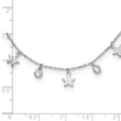 Sterling Silver Rhodium-Plated CZ Star with 2in Ext. Choker - Birthstone Company