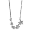 Sterling Silver Rh-Plated Graduating CZ Stars w/ 2in Ext. Necklace