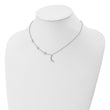 Sterling Silver Rh-Plated CZ Stars and Moon w/ 2in Ext. Necklace