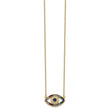 Prizma Sterling Silver Gold-tone 14K Flash Gold-plated 16 inch Colorful CZ Evil Eye Necklace with 2 inch Extender
