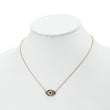 Prizma Sterling Silver Gold-tone 14K Flash Gold-plated 16 inch Colorful CZ Evil Eye Necklace with 2 inch Extender