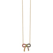Prizma Sterling Silver Gold-tone 14K Flash Gold-plated 16 inch Colorful CZ Bow Necklace with 2 inch Extender