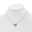 Prizma Sterling Silver Gold-tone 14K Flash Gold-plated 16 inch Colorful CZ Bow Necklace with 2 inch Extender
