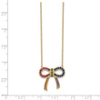 Prizma Sterling Silver Gold-tone 14K Flash Gold-plated 16 inch Colorful CZ Bow Necklace with 2 inch Extender