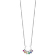 Prizma Sterling Silver Rhodium-plated 16 inch Colorful CZ Horseshoe Necklace with 2 inch Extender
