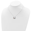 Prizma Sterling Silver Rhodium-plated 16 inch Colorful CZ Horseshoe Necklace with 2 inch Extender
