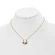 Prizma Sterling Silver Gold-tone 14K Flash Gold-plated 16 inch Colorful CZ Horseshoe Necklace with 2 inch Extender