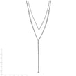 Sterling Shimmer Sterling Silver Rhodium-plated Adjustable up to 29 inches 50 Stone CZ 2 Strand Layer Y-Drop Necklace