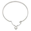 Sterling Silver Puffed Heart Bangle Anklet