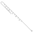 Sterling Silver RH-plated Polished and Brushed Star CZ 9in Plus 1in Ext. An