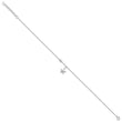 Sterling Silver Rhod-plated Polished CZ Starfish 9in Plus 1 in Ext  Anklet
