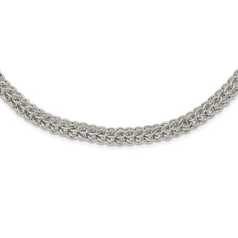 Sterling Silver Polished Fancy Circle Link 18.5in Necklace