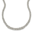 Sterling Silver Polished Byzantine Graduated Link Necklace