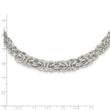 Sterling Silver Polished Byzantine Graduated Link Necklace