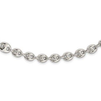 Sterling Silver Polished Fancy Link 18in Necklace