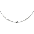 Sterling Silver Rhodium-plated Polished Beaded w/ 2.5in ext. Necklace
