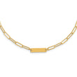 Sterling Silver Gold-plated Polished Bar Necklace w/ 2in ext. Necklace