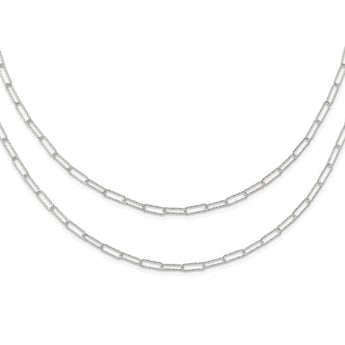 Sterling Silver Two D/C Fancy Link w/1.25 in ext. Necklace
