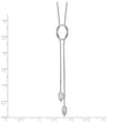 Sterling Silver RH-plated D/C Beads Fancy Loop Drop Necklace