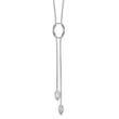Sterling Silver RH-plated D/C Beads Fancy Loop Drop Necklace