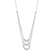 Sterling Silver Polished 3-Strand Beaded Necklace